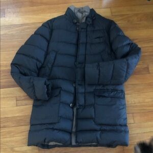 Massimo Dutti down feather Black Puffer Coat size Med excellent condition